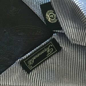 Faconnable Elegant Navy Silver Tie